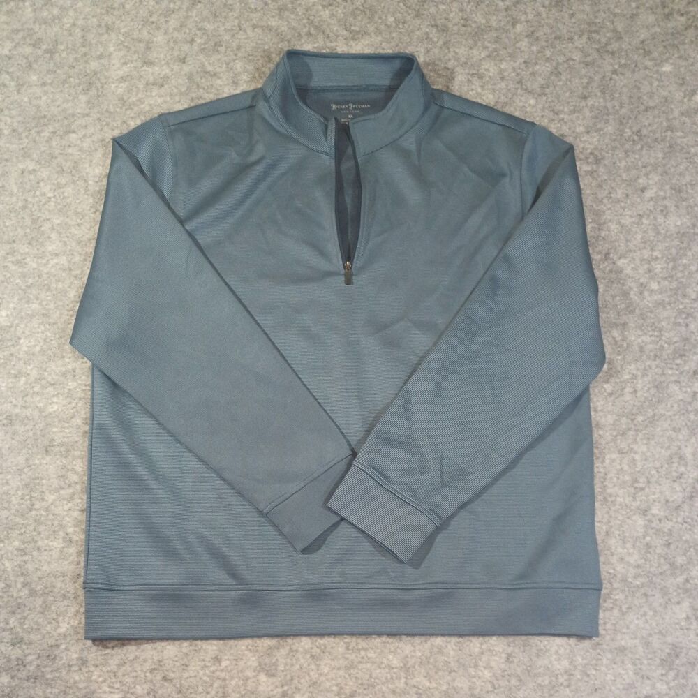 Hickey Freeman Sweater Mens Extra Large Blue Pullover Quarter Zip Golf Hiking